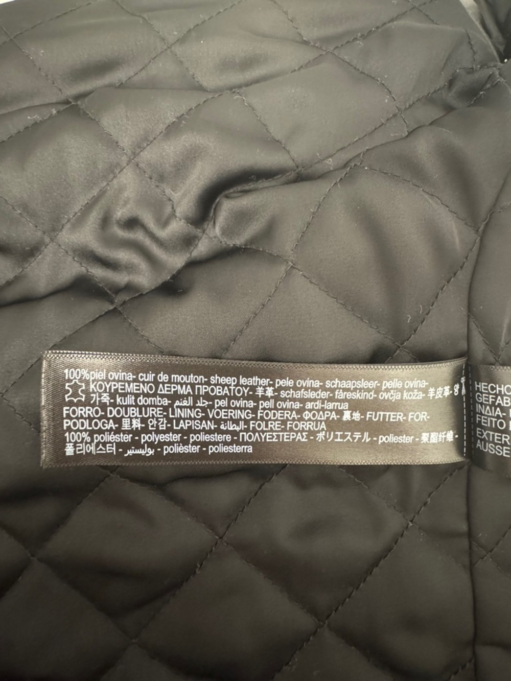 Massimo Dutti Black Leather Biker Jacket - Picture 5 of 5